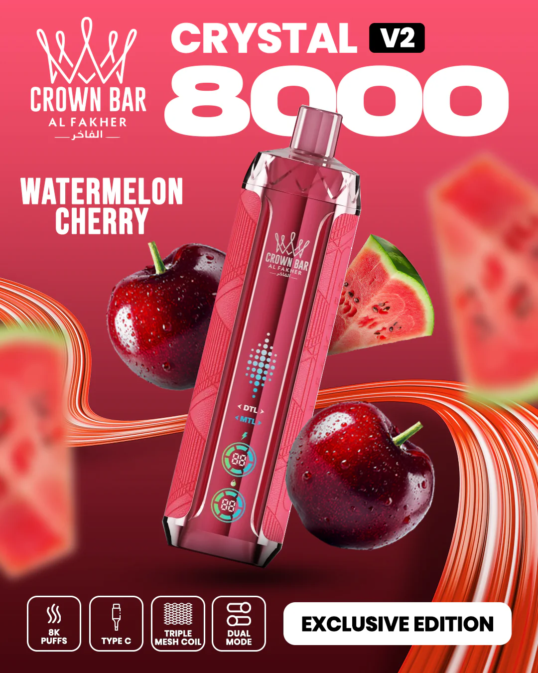 Al Fakher Vape 8000 - Crown Bar Crystal V2